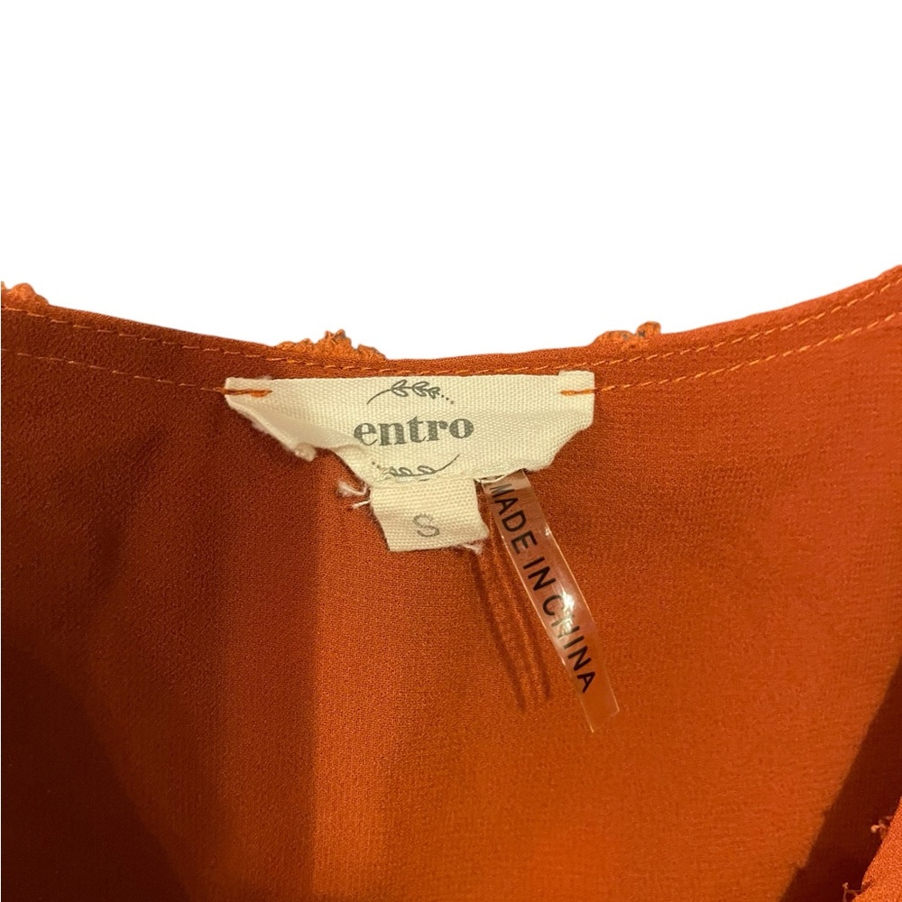 Entro Orange Flutter Sleeve Blouse - Picture 3 of 3